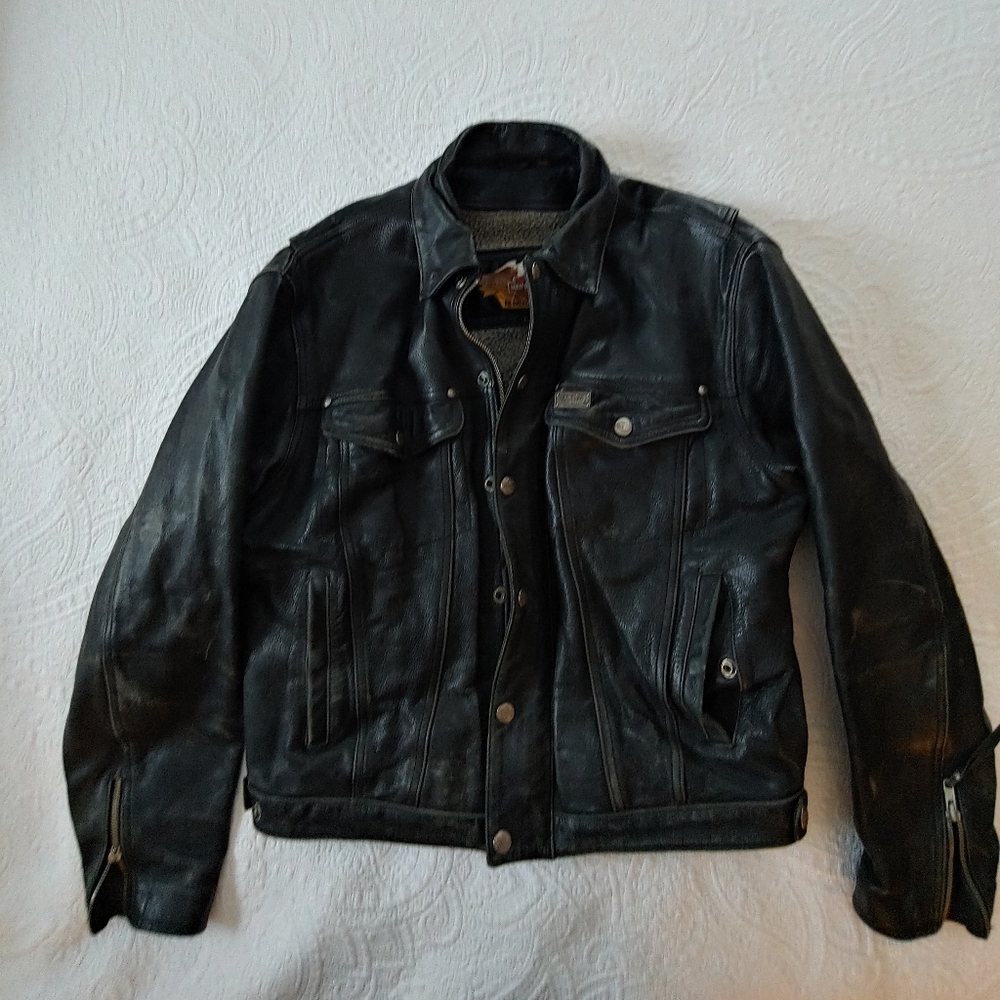 Vintage Distressed Harley Davidson Motorcycle Jacket